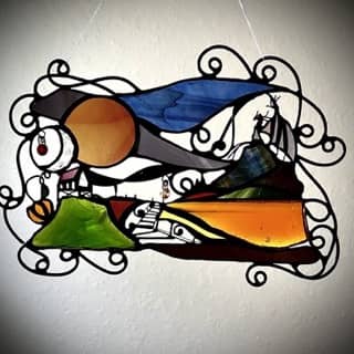 創作ステンドグラス　月のひかり